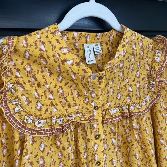 Joie Prairie Cottagecore Peasant Ruffle Button Up Long‎ Sleeve Top Size Small - Picture 5 of 10